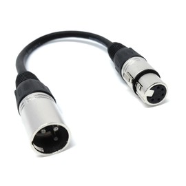 DRUT 20cm short XLR 3 Pin Plug to 5 Pin DMX Female Socket Adapter Audio Video Lighting Cable 0.6ft