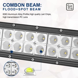 WeiSen 42" Roof LED Curved Light Bar Kit with Plug & Play Wiring Harness, 240W High Power LED Light Bar and Mounting Brackets Compatible with Polaris General XP 4 2019-2024