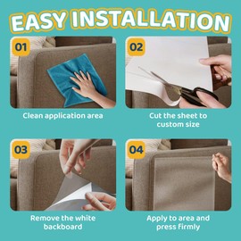 Mimi&Bubu [0.2 mm Extra-Thick BPA-Free] Anti Scratch Furniture Protector, Single-Sided Sticky Couch Protector for Cats and Dogs, Couch Corner Guard from Claws, Cat Scratch Deterrent Tape (160" x 13")