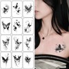Tattoo Stickers, Butterfly, Black, Body Seal, Tattoo Stickers, Disappearing in