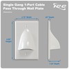 ICC Cable Pass-Through Wall Plate (1 Pack), Single Gang, ABS