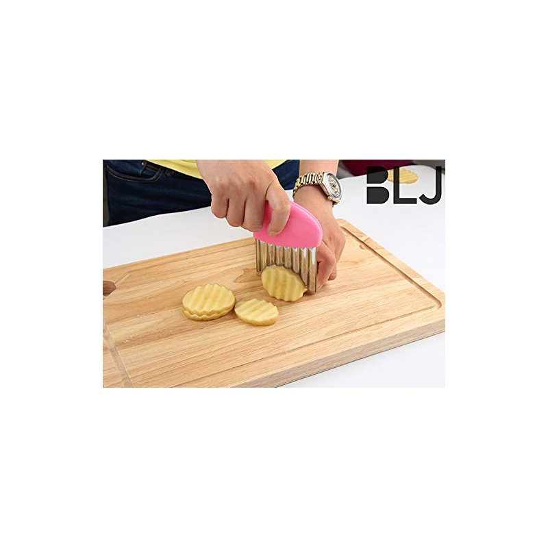 Crinkle-Cutter Stainless-Steel Blade-Wavy for Veggies-Salad-Chopper Knife 2PCS
