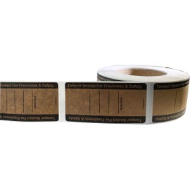 Food Delivery Tamper Evident Kraft Stickers | 51 mm x 102 mm 2" x 4" Inches Wide | 500 Pack