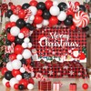Buffalo Plaid Christmas Balloons Garland Arch Kit with Merry Christmas