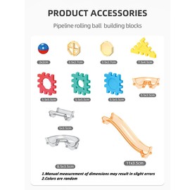 Fuwraixis Rolling Balls Magnetic Blocks, 125 Magnetic Building Blocks Set, Montessori Intelligence Toy, Suitable for Children Aged 3 4 5 6 7 8 Years and Older