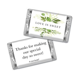 100ct Wedding Favors Wrappers for Miniatures Candy, Bridal Shower Favors for Guests Botanical (100 Wrappers) - Botanical Love is Sweet