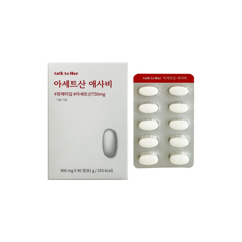 Talk to Her 톡투허 유기농 애사비 알약 아세트산 750mg x