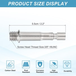 PATIKIL 2 Pack Boom Arm Joint Head Converter 3/8" Screw Head Bolt Mount Connector Adapter for Microphone Stand Phone Holder Boom Scissor Arm Stand Silver