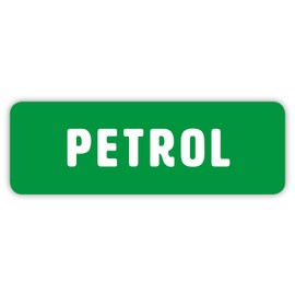 4 Petrol Fuel Cap Stickers - Petrol Only Stickers - 6.6 x 2.2cm