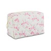 AMZMA Quilted Makeup Pouch,Cotton Puffy Makeup Bag, Coquette Cosmetic Bag