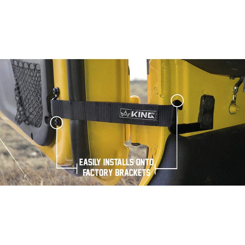 King 4WD Heavy Duty Adjustable Door Straps Solid in Pairs