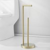 Free Standing Toilet Paper Roll Holder Stand with Reserve, Gold