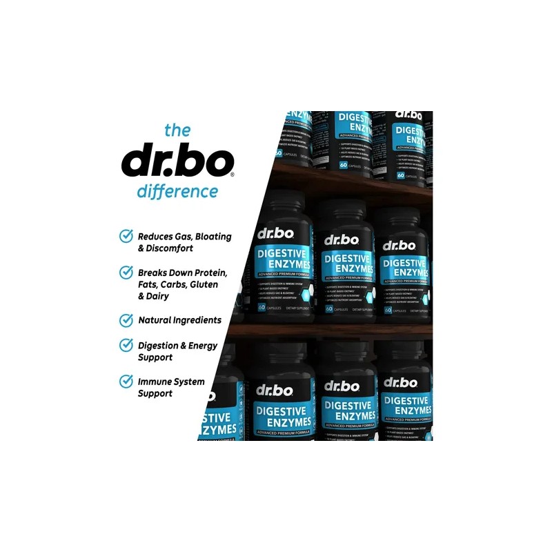 Dr. Bo Enzimas Digestivas Plantas 60 Cápsulas