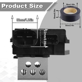 ZAMDOE 9673999880 Fan Motor Relay Resistor Heater Cooling for Citroen C1 C4 Peugeot 107 206 for Partner Expert 2008 On for Smartsense Radiator for Automotive Replacement Parts with Insulating Tape