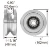 4” V-Groove Slide Gate Wheel Solid Steel Sliding Wheel Dual