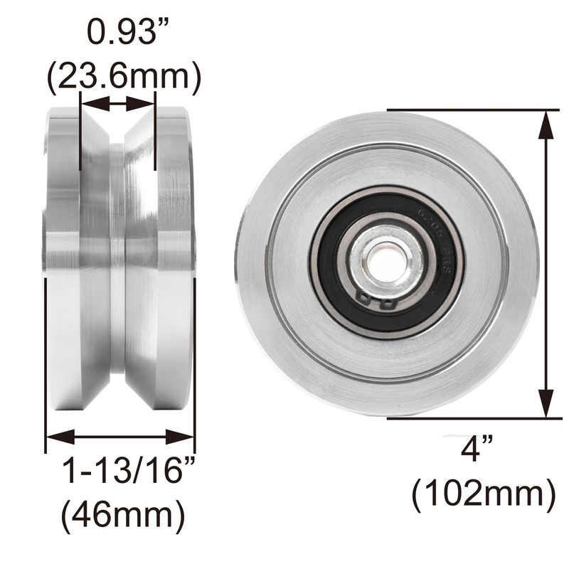 4” V-Groove Slide Gate Wheel Solid Steel Sliding Wheel Dual