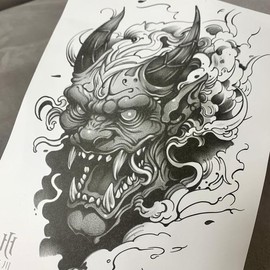 [Lungs_62] Invisible Tattoo Oni Irezumi Men's Body Tattoo 2 Weeks (46377545) / [룽스_62]티안나는타투 오니 이레즈미 남자 바디타투 2주 (46377545)