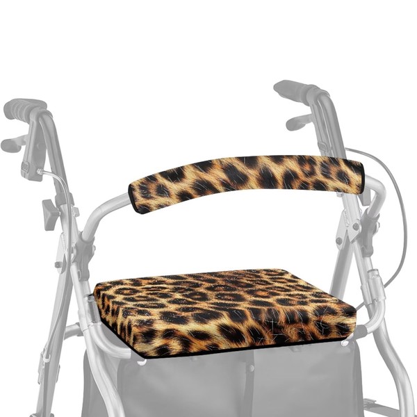 Dngkaoje Brown Leopard Walker Seat and Back Rest Protection Cover