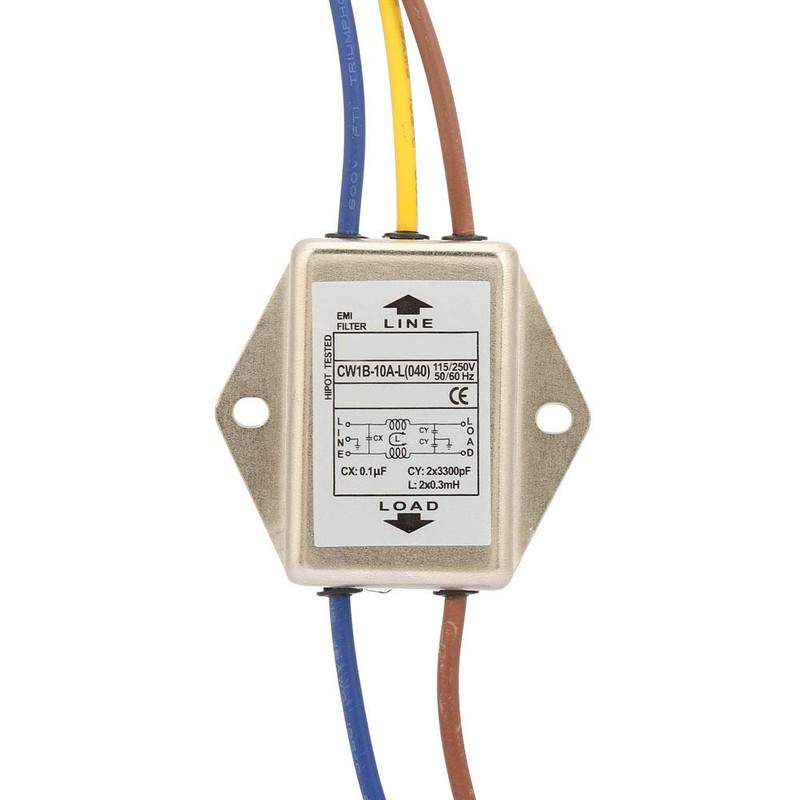 EMI Mains Filter 230V, CW1B-10A-L(040) Single-Phase Filter for 115V/250V, 10A,