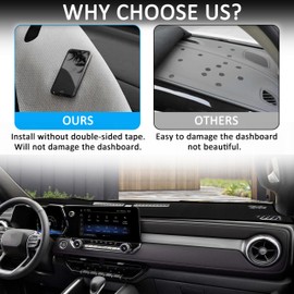 Dash Cover for Chevy Chevylot Colorado/Gmc Canyon 2023 2024 2025 2026 Dashboard Cover Mat Center Console Non-Slip No Glare Protector Pad Sunshade Interior Accessories for Chevy Colorado, Black Trim