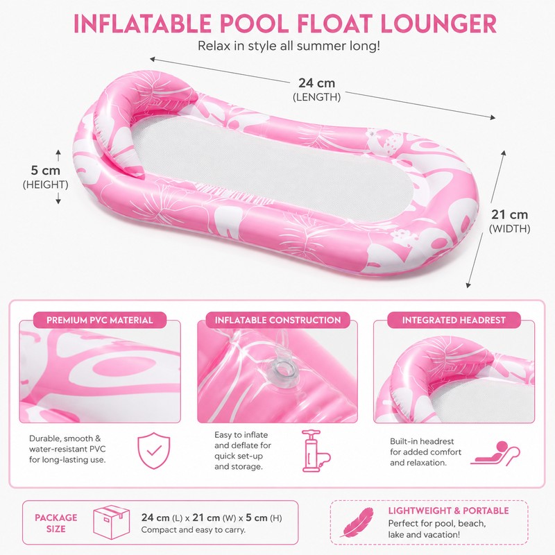 Green Leaf Inflatable Pool Float for Adults – PVC Floating