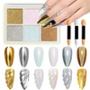 Decoración Uñas Polvo Cromo Efecto Espejo Colores Pigmentos Unas Manicura