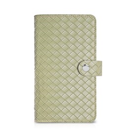 Mtzmy PU Leather Business Card Holder for 96 Cards, Ideal for Office and Practice, Business Card Book, Customer Cards, Credit Cards, 1-woven green