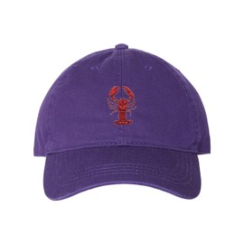 One Size Purple Dad Lobster Embroidered Hat