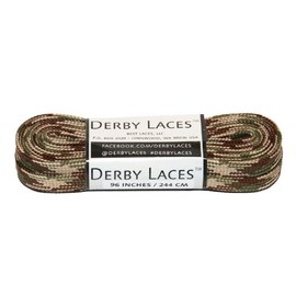 Derby Laces Camouflage 96 Inch Waxed Skate Lace for Roller Derby, Hockey and Ice Skates, and Boots