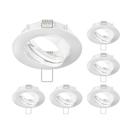 ledscom.de 6 pcs. recessed Ceiling Frame CIRC, Round, swivelling, White Glossy