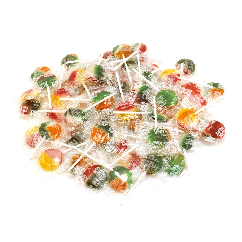 LaetaFood Tiger Pops Original Assorted Pops Suckers Fruit Flavored, Hard