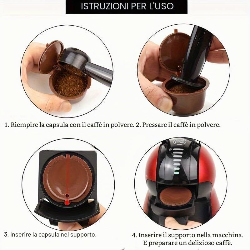 CHEFZOCO - Capsule di caffè ricaricabili per Dolce Gusto, Capsule
