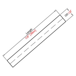 Podavelle 1.5 Inch 38mm OD Aluminum Intercooler Pipe Piping Air Intake Tube Straight 11.8" 300mm Long, Brushed Finish