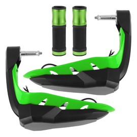 Partuto 7/8" 22mm 15/16" 24mm Motorcycle Hand Grips Cover Kit Aluminum Alloy Rubber Handlebar Cover Diamond Pattern Green