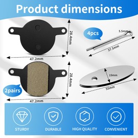 Brake Pads Bicycle Disc Brake for Magura Julie - 2 Pairs Disc Brake Pads Bicycle for Magura Julie with Adjustment Plate Constant Braking Effect Easy Assembly Ideal for Commuters and Leisure Drivers