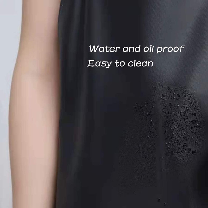 Lchkrep Men's Waterproof Apron Black, Lightweight Vinyl Aprons Rubber Apron