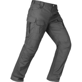 Men's Tactical Pants Water Resistant Stretch Cargo Ripstop Pants Lightweight Outdoor Military EDC Work Hiking Pants Grey 32W×30L