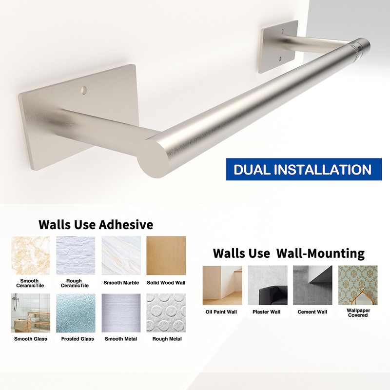 RUACQ Paper Towel Holder Under Cabinet, Wall Mounted or Adhesive