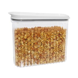 OGGI Fluted Airtight Food Storage Containers - Large Cereal Containers Storage, Rice, Cereal Dispenser, Snacks, Pasta Containers Storage - 2.8qt / 2.6lt