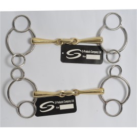 S-Products UNIVERSAL GERMAN SILVER LOZENGE MOUTHPIECE 3 RING GAG JUMPING HORSE SHOW BIT (5.0")