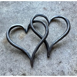 Interlinked Iron Hearts His and Hers Linked Hearts Gift for Wedding, Anniversary, Valentine's