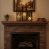 Black Metal Wire Willow Pillar Candleholder Set, Creative Hollow Geometric