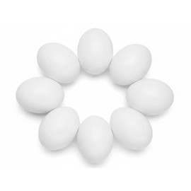 GOUDOGEDC 10PCS Simulation Egg White Plastic Fake Eggs DIY Easter Ornaments Painting and Realistic Egg Crafts for Party Home Decor