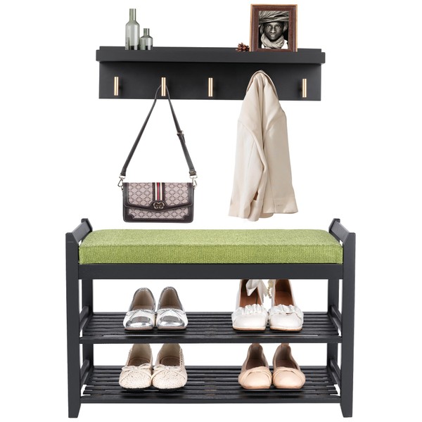 PETKABOO Shoe Rack for Front Door Entrance, 28” Entryway Bench