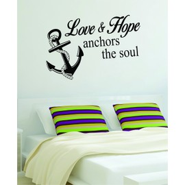Love and Hope Anchors the Soul Quote Decal Sticker Wall Vinyl Art