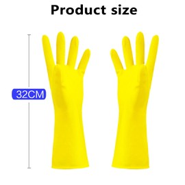 3 Pairs Rubber Gloves, Thickening Cleaning Gloves, Reusable Dishwashing Gloves, Yellow Waterproof Gloves for Household