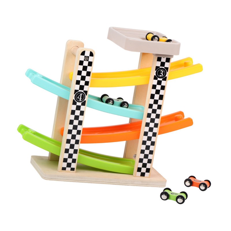 Car Ramp Race Track Roof Top Early Educational Miniature Pull