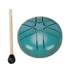 Tuokrisa Steel Tongue Drum 3 Inch 6Notes Hand Drums,Music Book, Drumsticks, Musical Education Entertainment Camping Yoga Meditation Zen Gifts (Green)