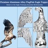 NQ Silver Flag Pole Eagle Topper Ornament, Aluminum Alloy Eagle