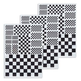 CANTENDO Paquete de 3 calcomanías de bandera de carreras a cuadros en blanco y negro, calcomanías reflectantes de vinilo para coche, calcomanías impermeables para ventana de coche, 12 x 8.5 pulgadas